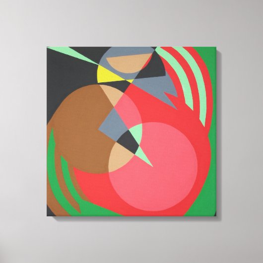 Warmer geometrischer abstrakter Leinwanddruck (Vorderseite)