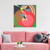 Warmer geometrischer abstrakter Leinwanddruck (Insitu (Wohnzimmer))