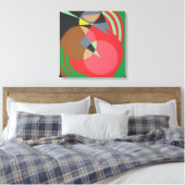 Warmer geometrischer abstrakter Leinwanddruck (Insitu (Schlafzimmer))