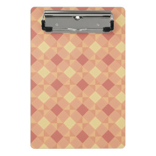 Warmer geometrischer Diamantmuster in Pfirsich & T Mini Klemmbrett