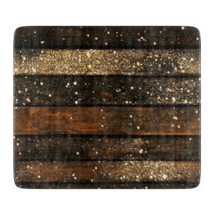 Warmer Glitzer Holzmuster Schneidebrett