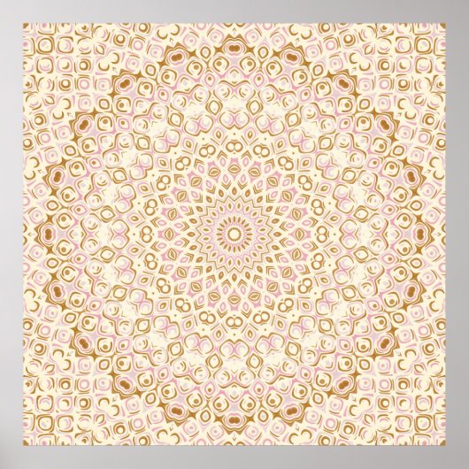 Warmer Golden-Pink-Mandala-Muster Poster (Vorne)