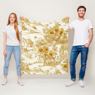 Warmer Goldener Farmhouse Sonnenblumen-Toile-Muste Fleecedecke