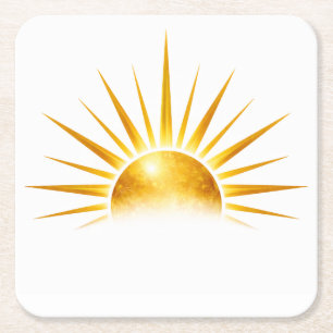 Warmer goldener Sonnenaufgang Ruhige Stimmung Rechteckiger Pappuntersetzer