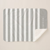 Warmer, grau-weiße Streifen Personalisiert Sherpadecke (Vorderseite (Horizontal))