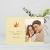 Warmer Herbst-Ahornblatt Save The Date (Stehend Vorderseite)