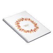 Warmer Herbst-Blatt-Kranz-Name-Design Notizblock (Rechte Seite)