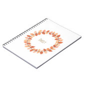 Warmer Herbst-Blatt-Kranz-Name-Design Notizblock (Linke Seite)