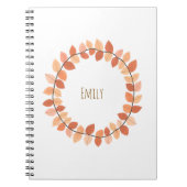 Warmer Herbst-Blatt-Kranz-Name-Design Notizblock (Vorderseite)