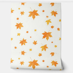 Warmer Herbst Blätter Aquarellmapfel und Eiche Tapete