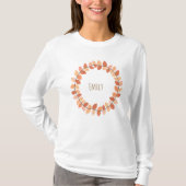 Warmer Herbst-Blattkranz-Name-Design T-Shirt (Vorderseite)