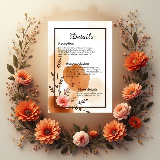 Warmer Herbst Botanische Florale Begleitkarte