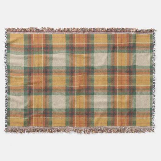 Warmer Herbst-Ernte-Tartan-Karomuster Decke (Vorderseite)