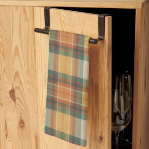 Warmer Herbst-Ernte-Tartan-Karomuster Geschirrtuch