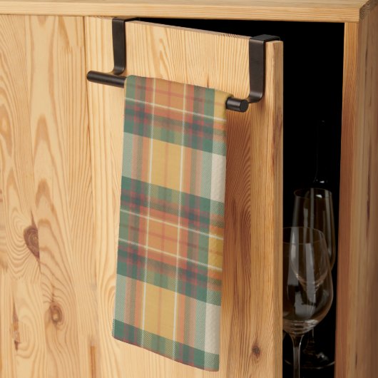 Warmer Herbst-Ernte-Tartan-Karomuster Geschirrtuch (Drittel gefaltet)