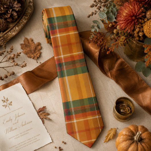 Warmer Herbst-Ernte-Tartan-Karomuster Krawatte