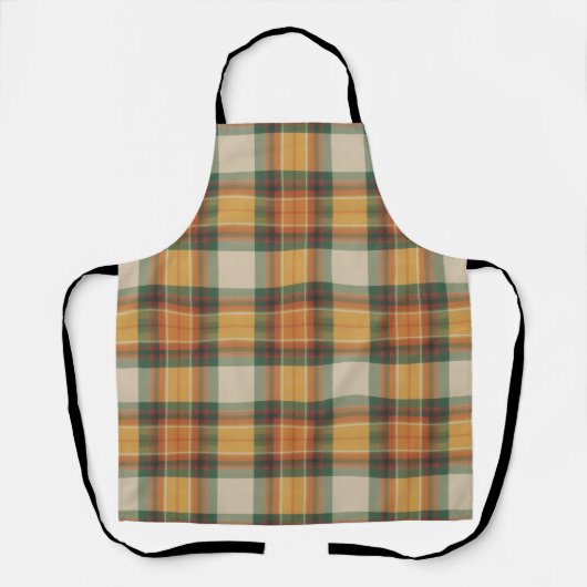 Warmer Herbst-Ernte-Tartan-Karomuster Schürze (Vorderseite)