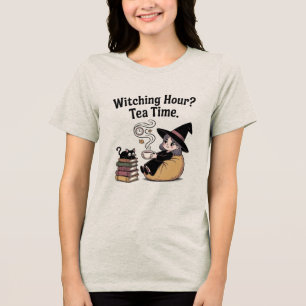 Warmer Herbst gemütliche Hexenlesung Tri-Blend Shirt