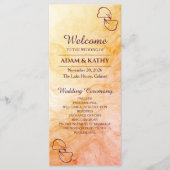 Warmer Herbst-Marmor-Hochzeitsprogramm Programm (Vorderseite)