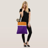 Warmer Herbst Orange Royal Lila Color Block Tasche (Am Model)