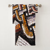 Warmer Herbst Toned Roman Tile Mosaik Badhandtuch Set (Insitu)