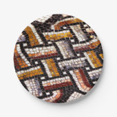 Warmer Herbst Toned Roman Tile Mosaik Pappteller (Vorderseite)