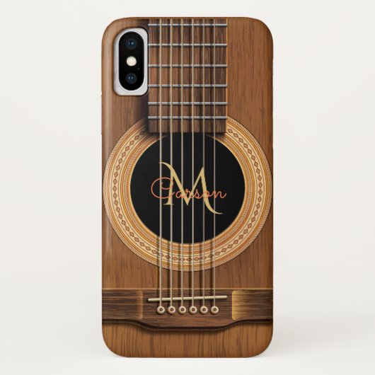 Warmer hölzerner Akustikgitarre iPhone X Fall Case-Mate iPhone Hülle (Rückseite)
