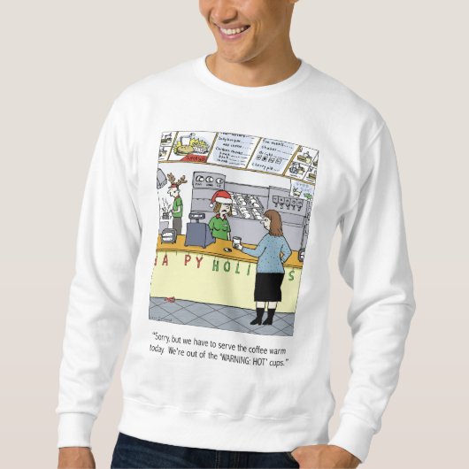 Warmer Kaffee-Cartoon Sweatshirt (Vorderseite)