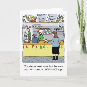 Warmer Kaffee Feiertag Lustige Cartoon Weihnachten