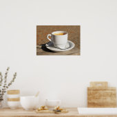 Warmer Kaffee in weißer Keramik Poster (Küche)