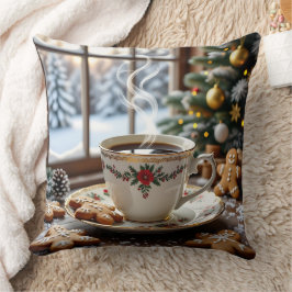 Warmer Kaffee und Lebkuchen Weihnachten Kissen