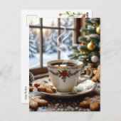 Warmer Kaffee und Lebkuchen Weihnachten Postkarte (Vorne/Hinten)