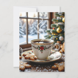 Warmer Kaffee und Lebkuchen Weihnachten Postkarte