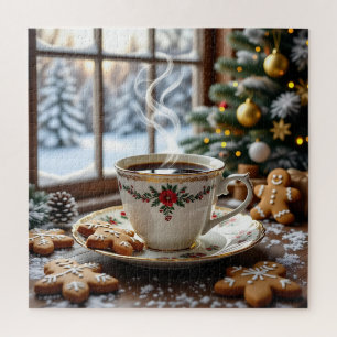 Warmer Kaffee und Lebkuchen Weihnachten Puzzle
