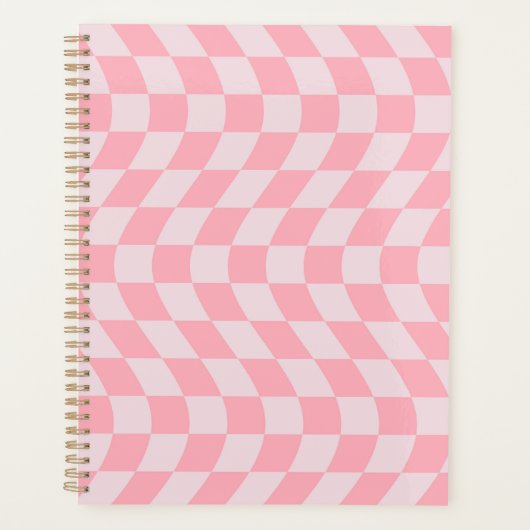 Warmer Karo Retro Checkerboard Pink Lilac Patten Planer (Vorderseite)