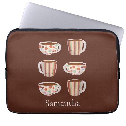 Warmer Kreis auf Kaffeetassen Laptopschutzhülle (Vorderseite)