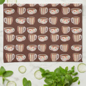 Warmer Kreis Muster auf Kaffeetassen Geschirrtuch (Gefaltet)