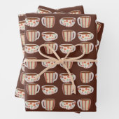 Warmer Kreisraster auf Kaffeetassen Geschenkpapier Set (Beispiel)