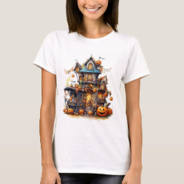 Warmer Kürbis-Cottage Halloween T-Shirt | Cozy Fal