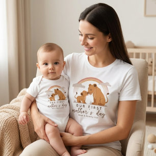 Warmer Löwe Baby Mama Liebe Erster Muttertag Weich Strampler