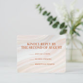 Warmer Marmorgeode RSVP Karte (Stehend Vorderseite)