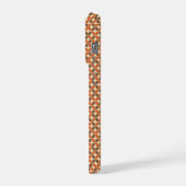 Warmer Mid-Century Retro Boomerang Atomstil iPhone Hülle (Linke Seite)