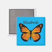 Warmer Orange Glow Butterfly Magnet (Vorderseite/Rückseite)