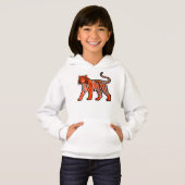 Warmer orange Tiger Hoodie (Vorne ganz)