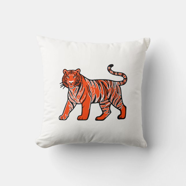 Warmer Oranger Tiger  Kissen (Vorderseite)