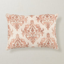 Warmer Pfirsich-Damask Wasserfarbe Ornamental Must
