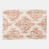 Warmer Pfirsich-Damask Wasserfarbe Ornamental Must Geschirrtuch (Horizontal)