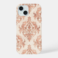 Warmer Pfirsich-Damask Wasserfarbe Ornamental Must