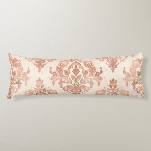 Warmer Pfirsich-Damask Wasserfarbe Ornamental Must Seitenschläferkissen