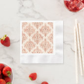 Warmer Pfirsich-Damask Wasserfarbe Ornamental Must Serviette (Beispiel)